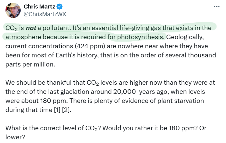 Chris Martz ignores the greenhouse effect