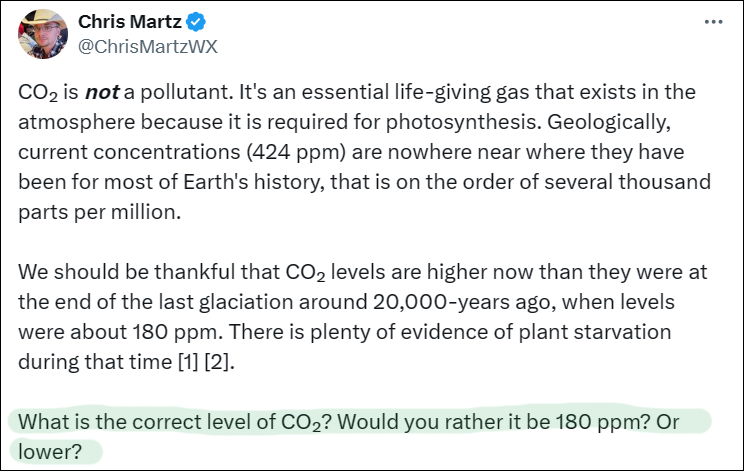 Chris Martz ignores the greenhouse effect