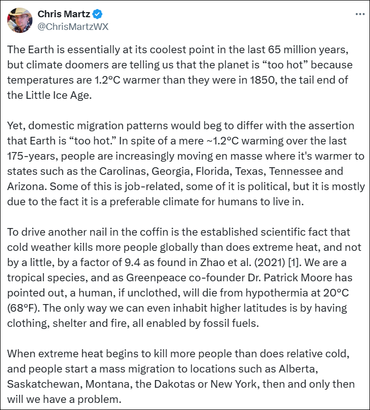 Jim Steele temperature comparison