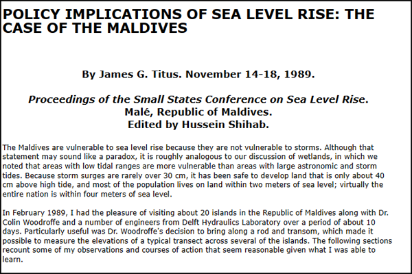 Small States Conference on Sea Level Rise